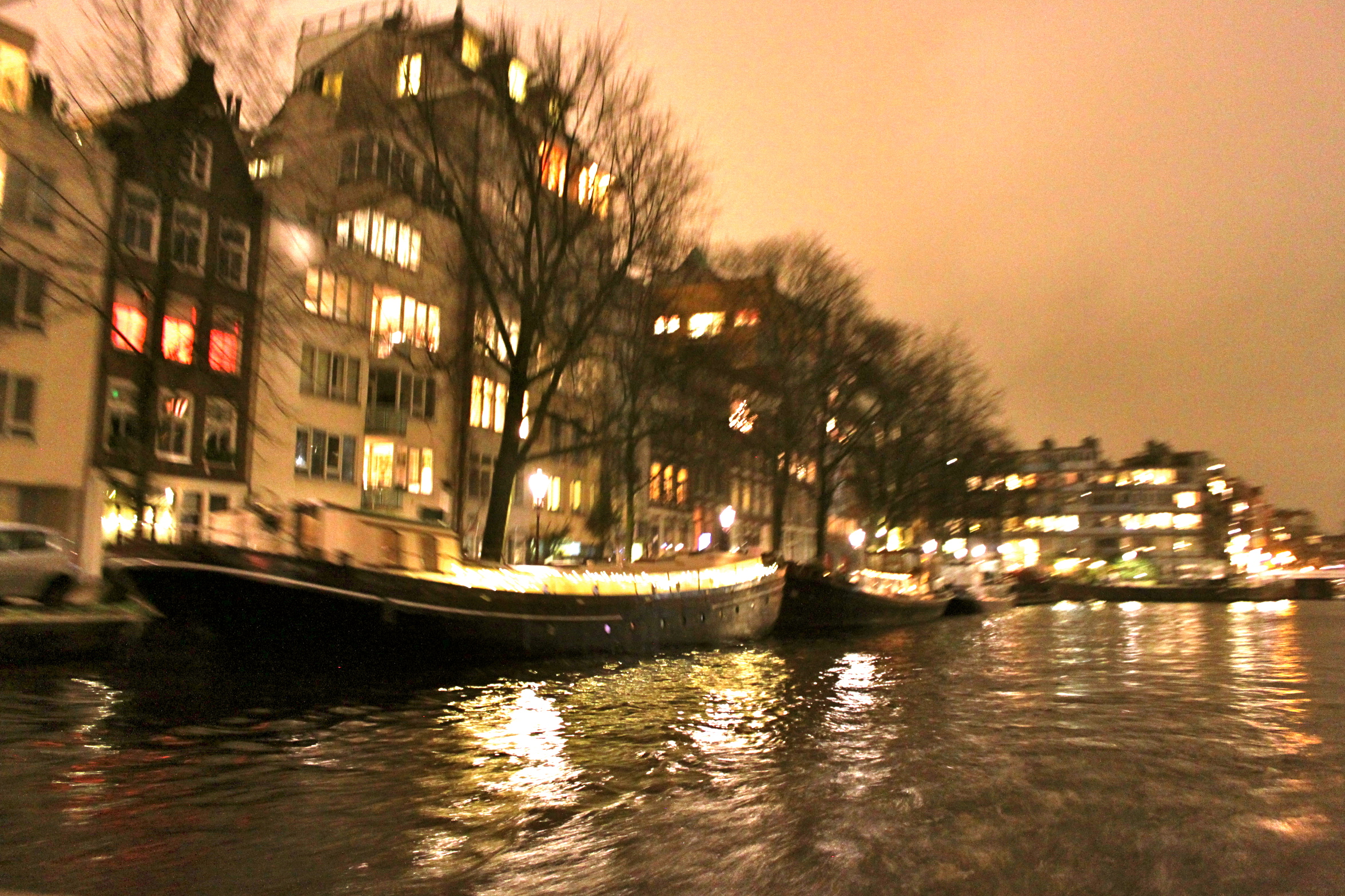 Mr. M & I hopped on a boat cruising the canals for a view of the city at night.