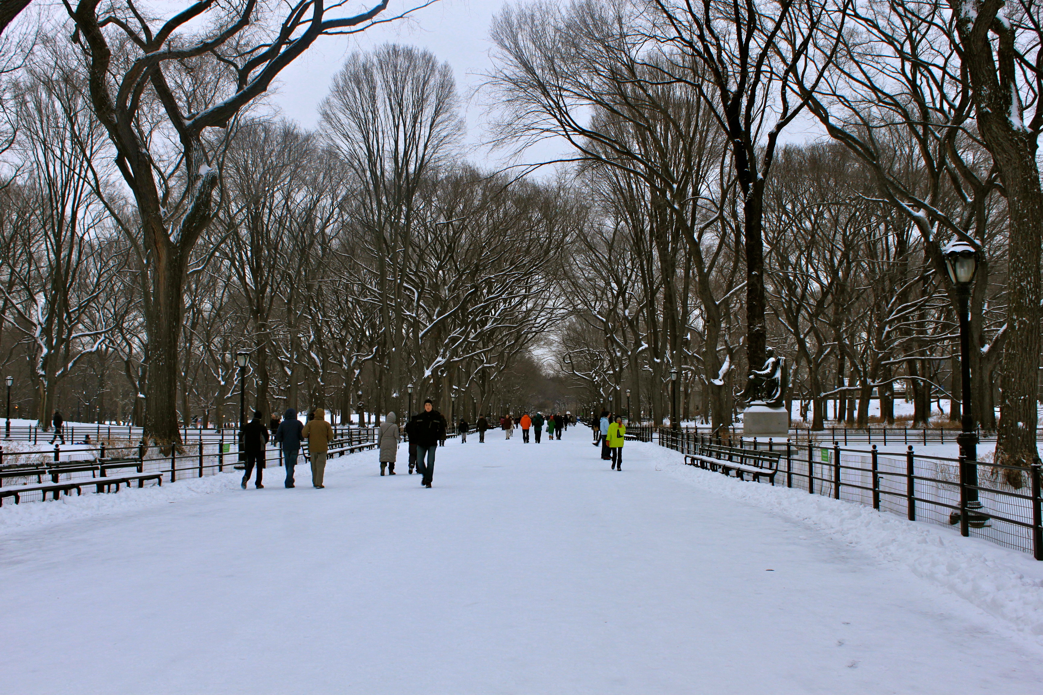 central park snow nyc literary walk