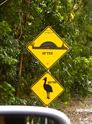 cassowary road sign australia