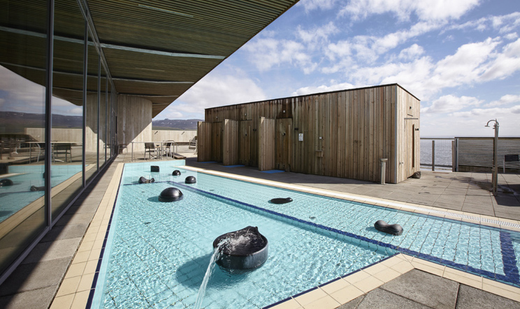 The temperature of the pools is regulated, but the saunas fluctuate with natural vent temps.